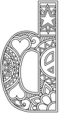 Download, print, color-in, colour-in lowercase d